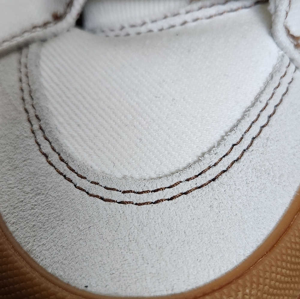 Vans White Denim Tie Up Sneakers - Picture 6 of 11